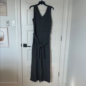 Tahari Black and White chevron pattern jumpsuit